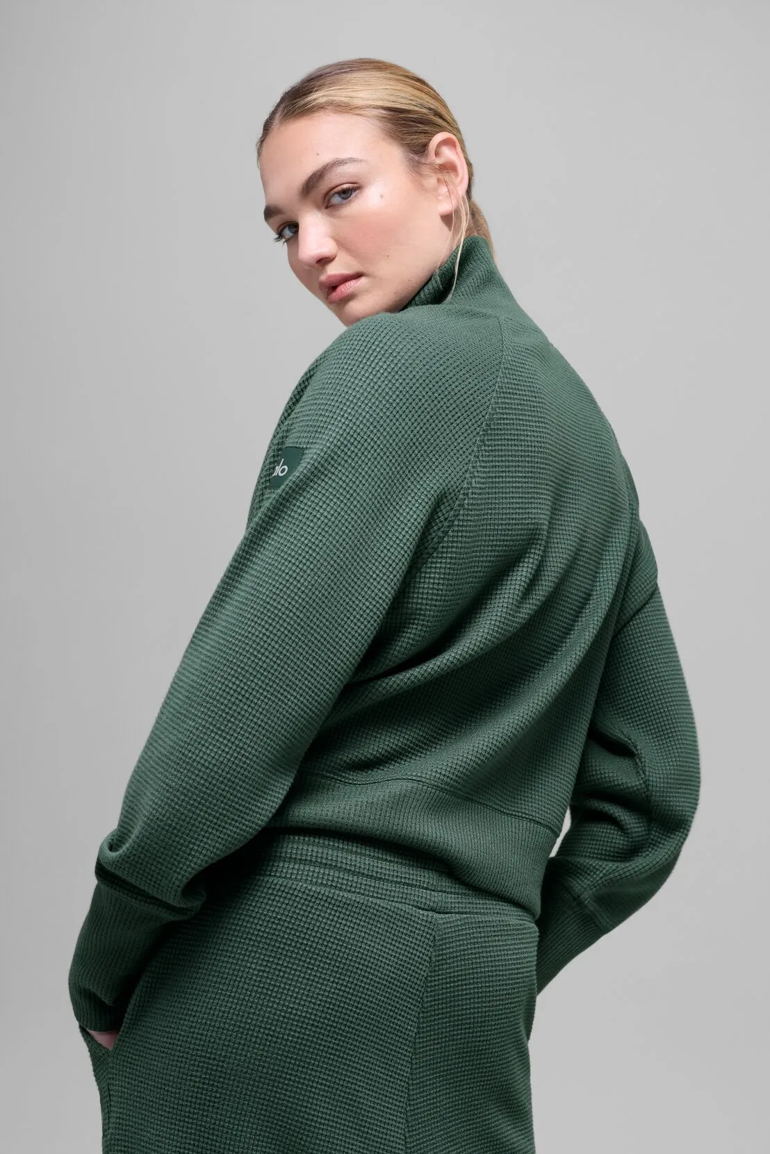 Moletom Waffle Weekend Escape Mock Neck Manga Longa