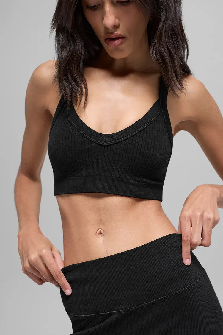 Top Seamless Two Tone Rib