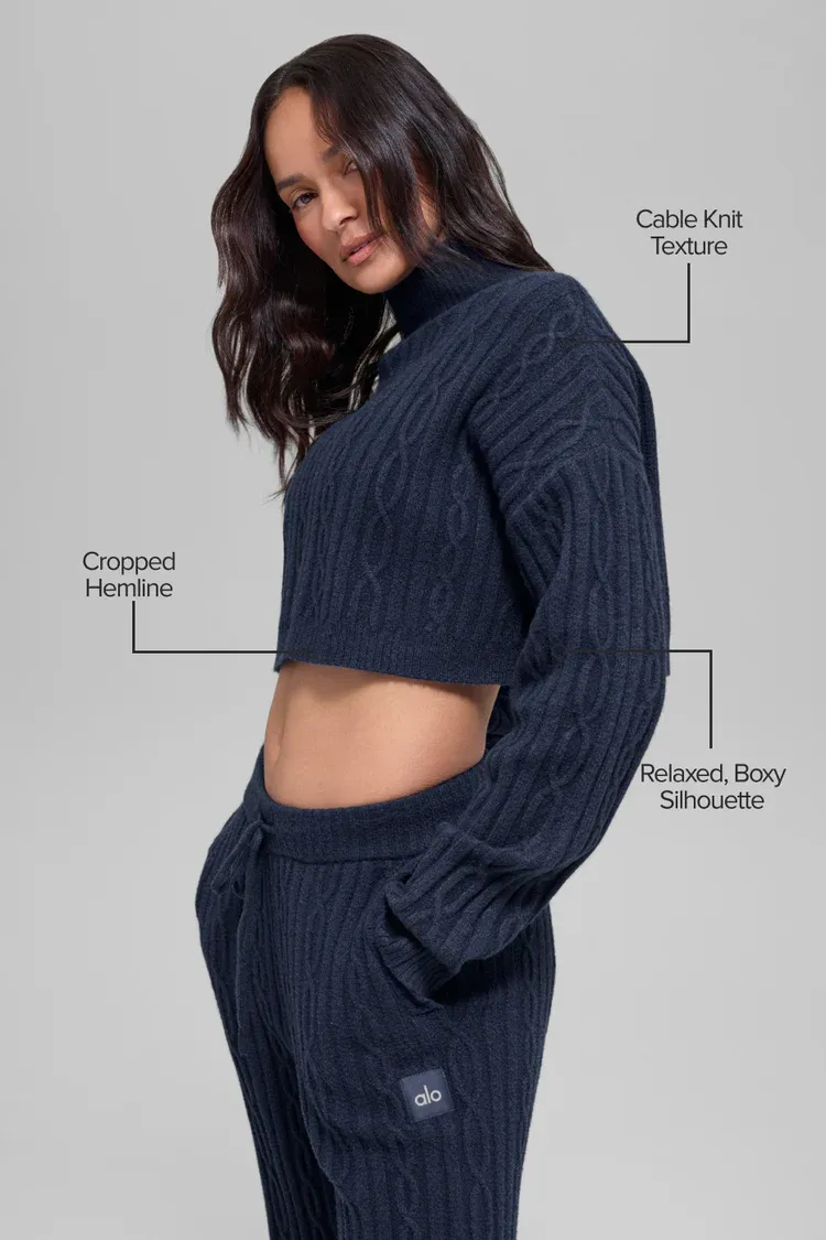 Suéter Cropped Cable Knit Winter