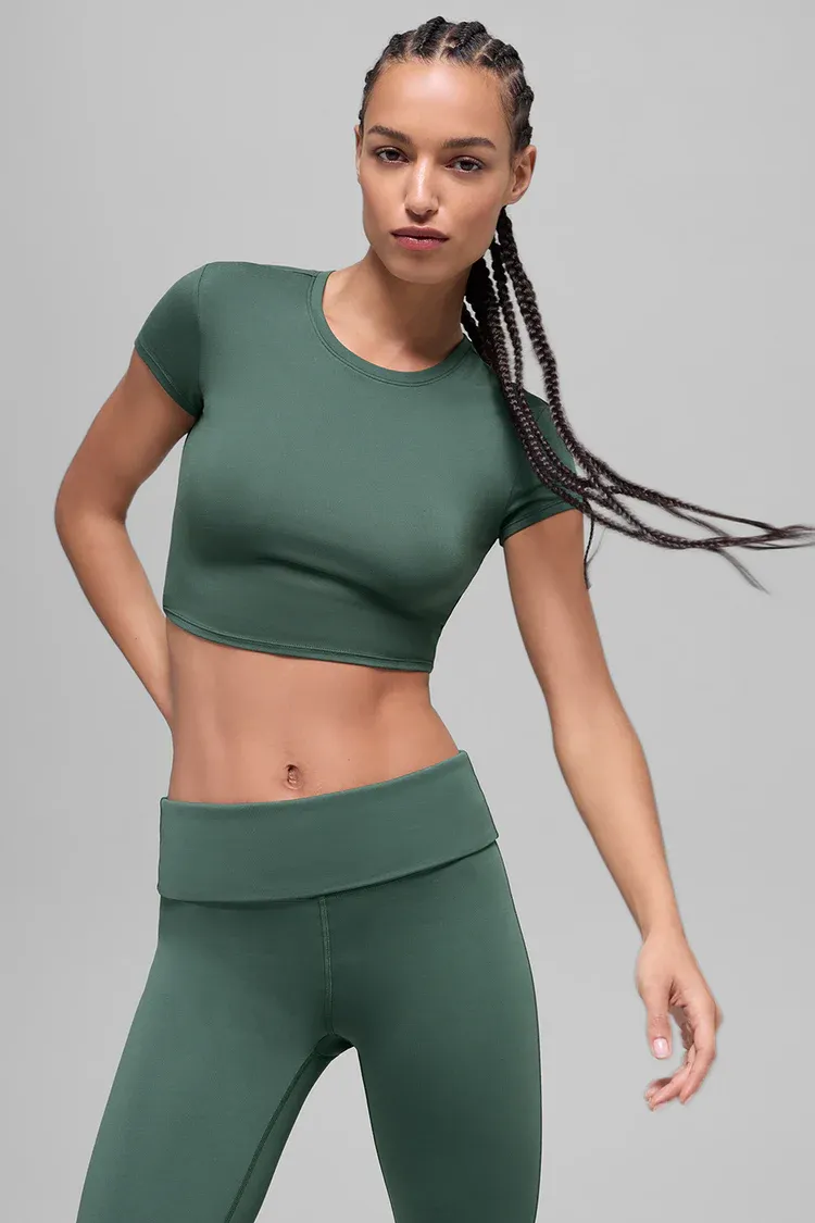 Camiseta Alosoft Crop Finesse Manga Curta
