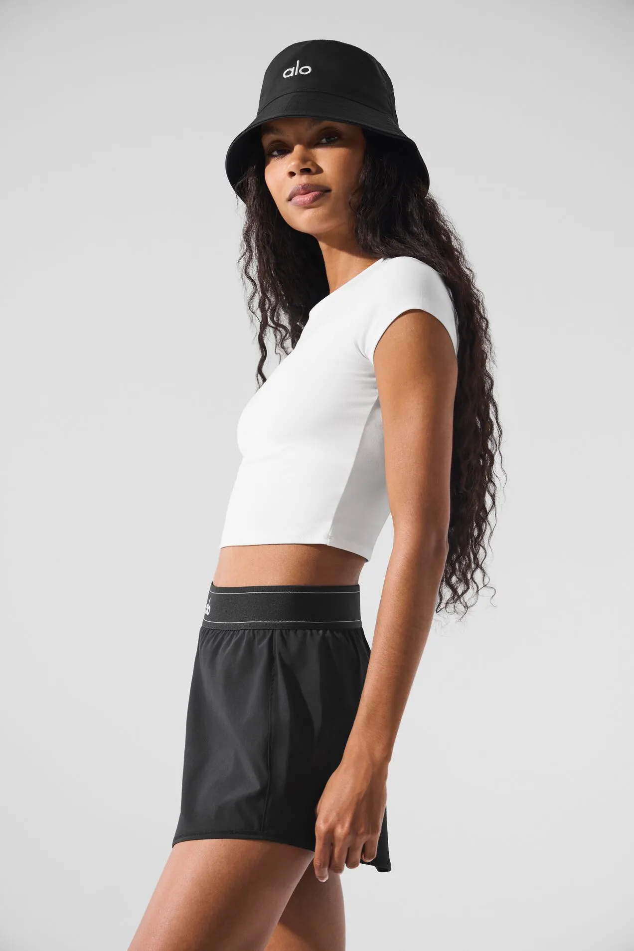 Camiseta Alosoft Crop Finesse Manga Curta
