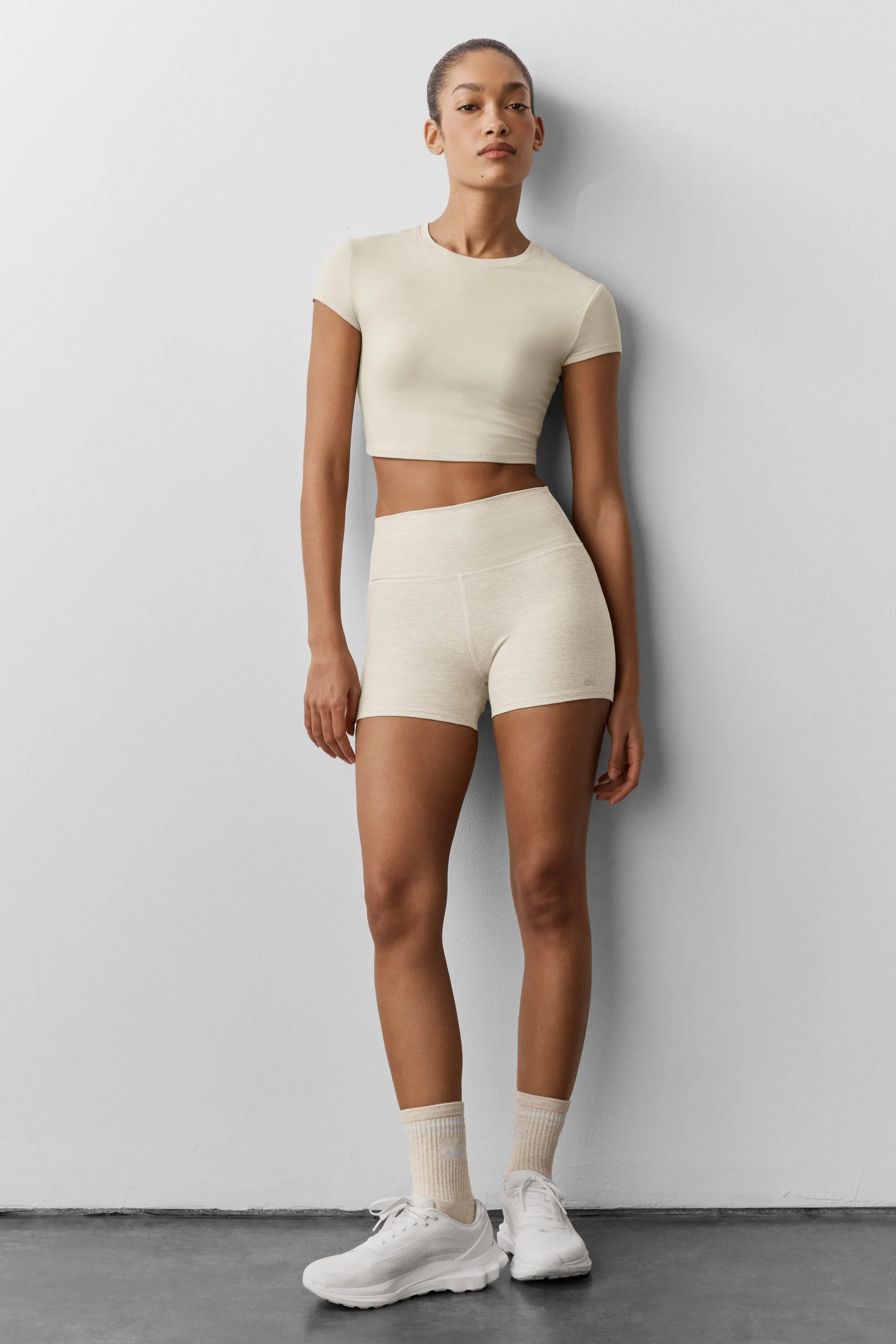 Camiseta Alosoft Crop Finesse Manga Curta
